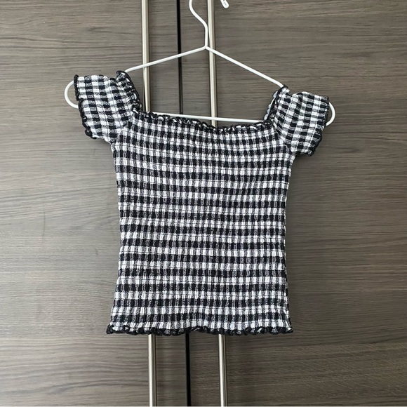 Hollister Off The Shoulder Gingham Top - Picture 2 of 4